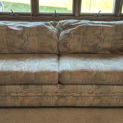 Sofa & Loveseat In Green & Beige - GIVEAWAY