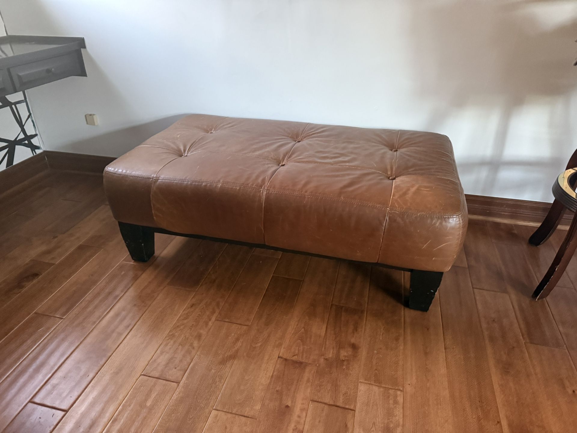Pottery Barn Leather Ottoman