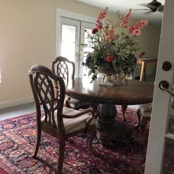 Wood Table & Four Chairs