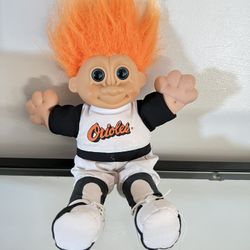 Russ Troll Figure Orioles Baseball Doll Toy 12.5” Orange White Black MLB Decor 