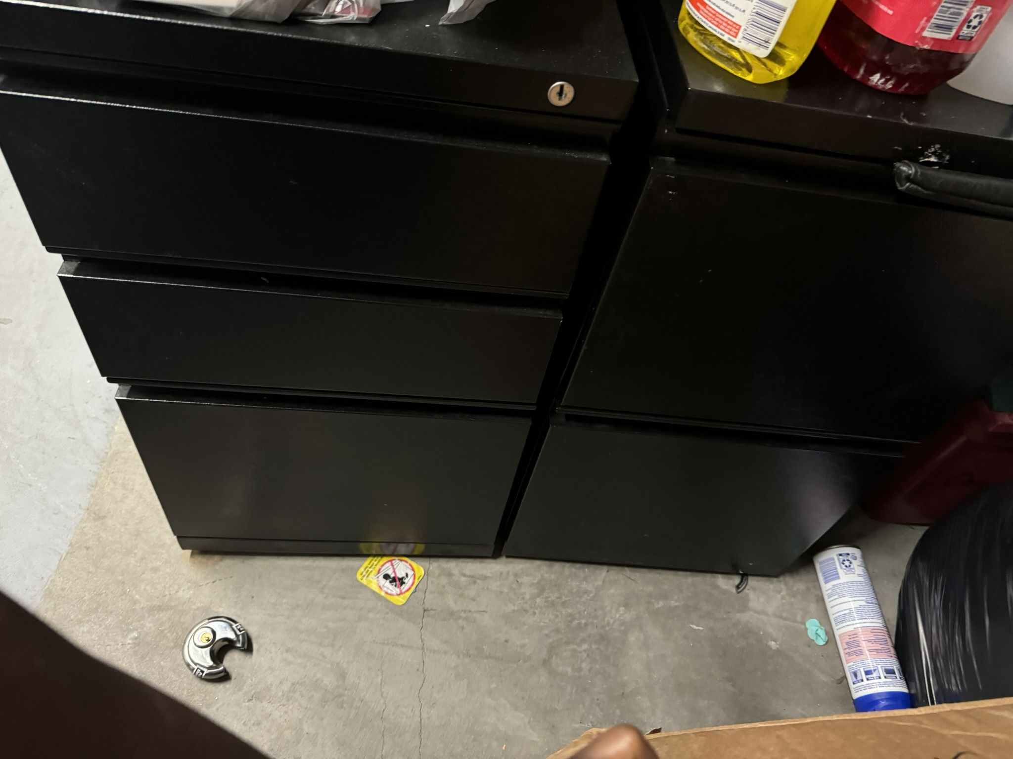 5 File Black Cabinets 