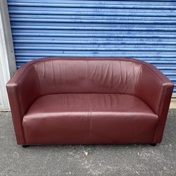 Burgundy/ Dark Red Small Sofa Couch 