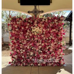 Flower Backdrop And Neon Sign 