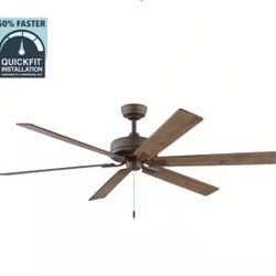 Hampton Bay Dalton 60 in. Indoor/Covered Outdoor DC Motor Flat Bronze Ceiling Fan