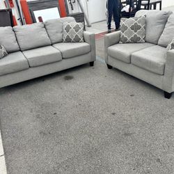 Gray Couch and loveseat