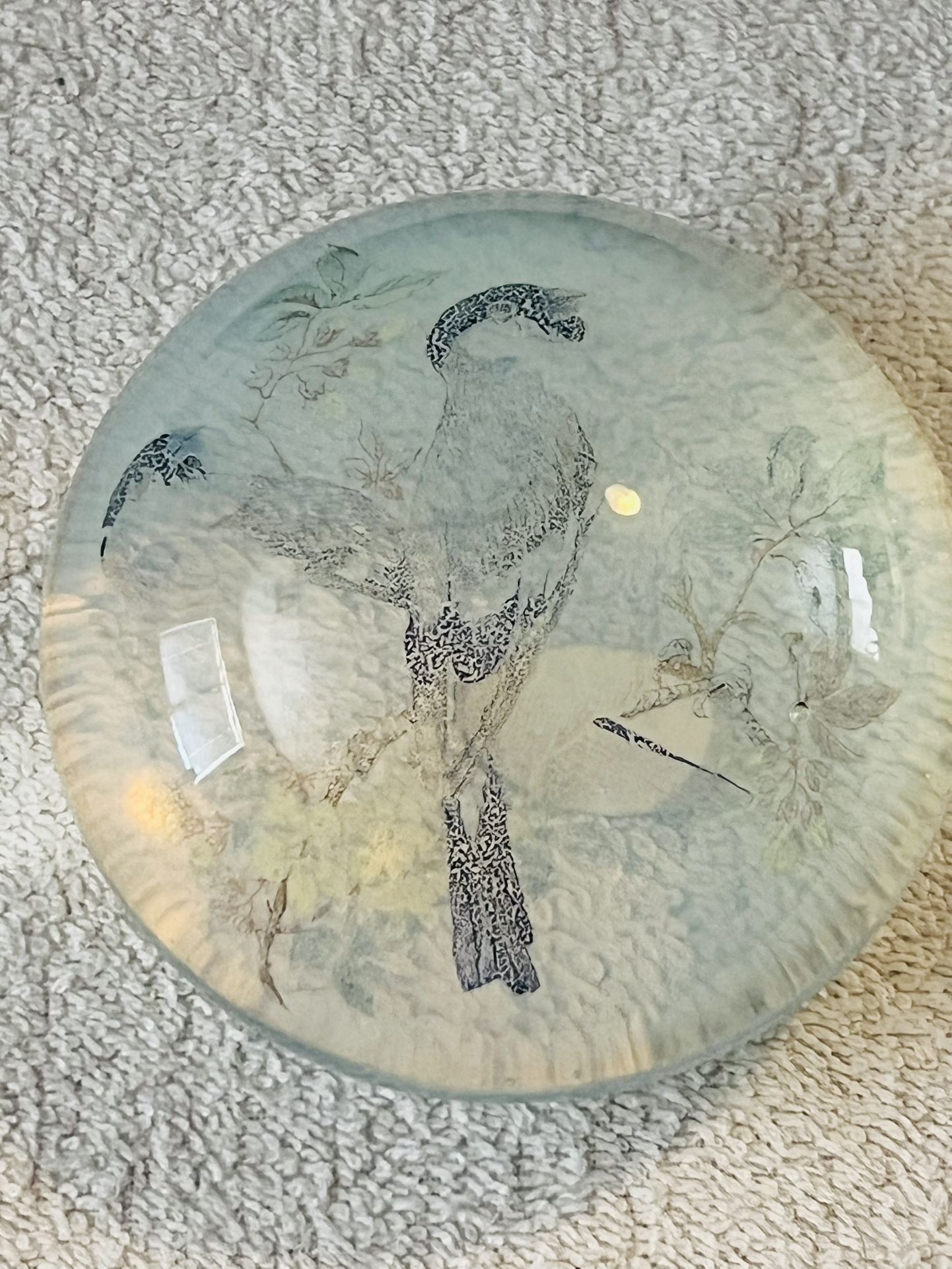 VTG Archimede Suguso Murano Opalescent Blue Bird Paperweight/Decor-Original Sticker
