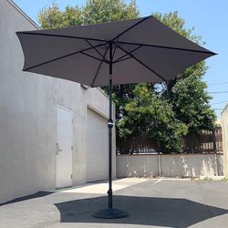 (NEW) $70 Patio Set (10ft Umbrella and Base Stand) Tilt Crank, Outdoor Garden Market, Beige or Red color