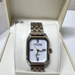  Anne Klein New York Two Tone Diamond Octagon Women Watch / NEW WITH TAGS  Features: Alloy Case & Bracelet White Mother of Pearl Dial 8pc Diamond Mark