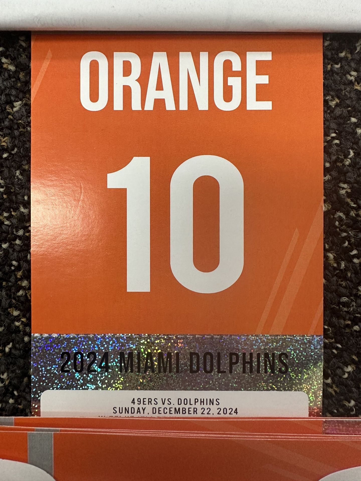 Miami Dolphins Orange Parking Pass 49ers Game 