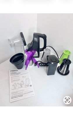 Electric chopper with 3 cutters & rotation blades Prepping Food, Presto brand 02970 Professional SaladShooter Electric Slicer/Shredder, Only 1  Availa