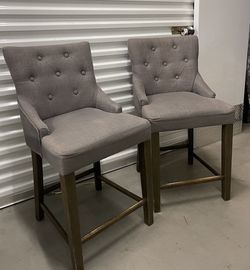 Grey Bar Stools (2)