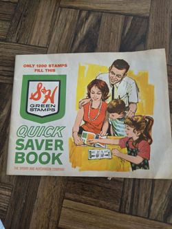 S and H Green Stamps Vintage Quick Saver Book - 1/3 Full