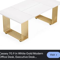 White And Gold Table 