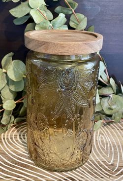 Vintage Inspired Glass Jar With Sun Flowers