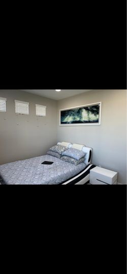 Modern White Upholstered Bed Frame
