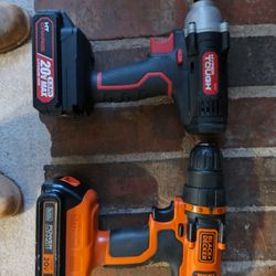 Drill And Impact Wrench With Battery And Charger