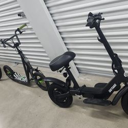 2 Electric Scooters, 2 Bikes, 1 Bike Trailer Bundle Only $799 Or Sold Separately 