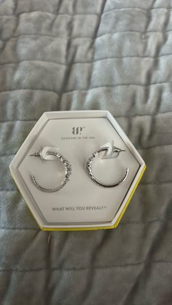 Silver hoops with diamonds