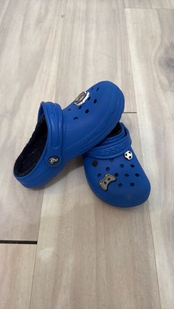 Crocs Classic Lined Clogs Blue Bolt kids size 1