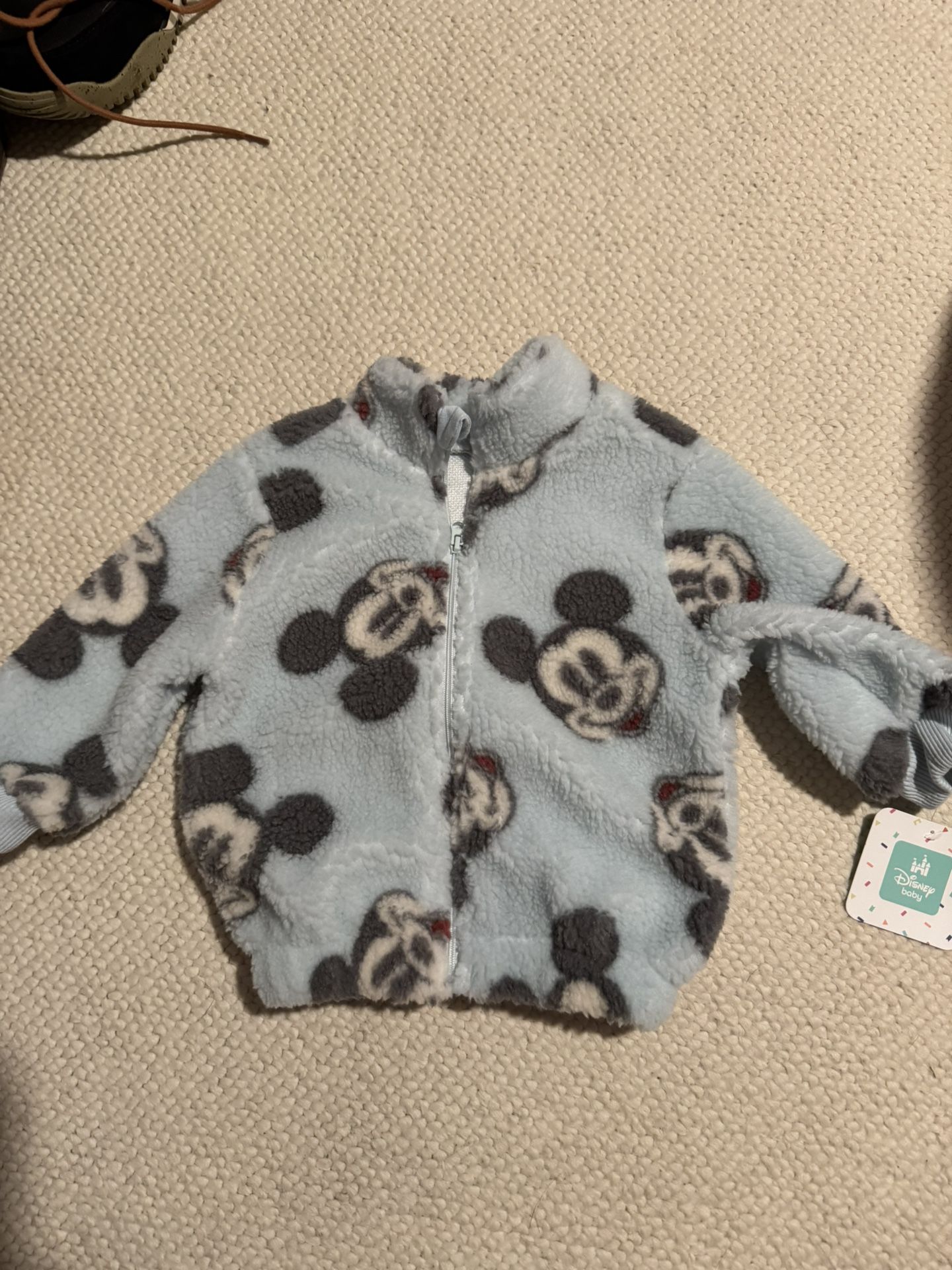 New Baby 18 Months Mickey Mouse Blue Fleece Sherpa Jacket
