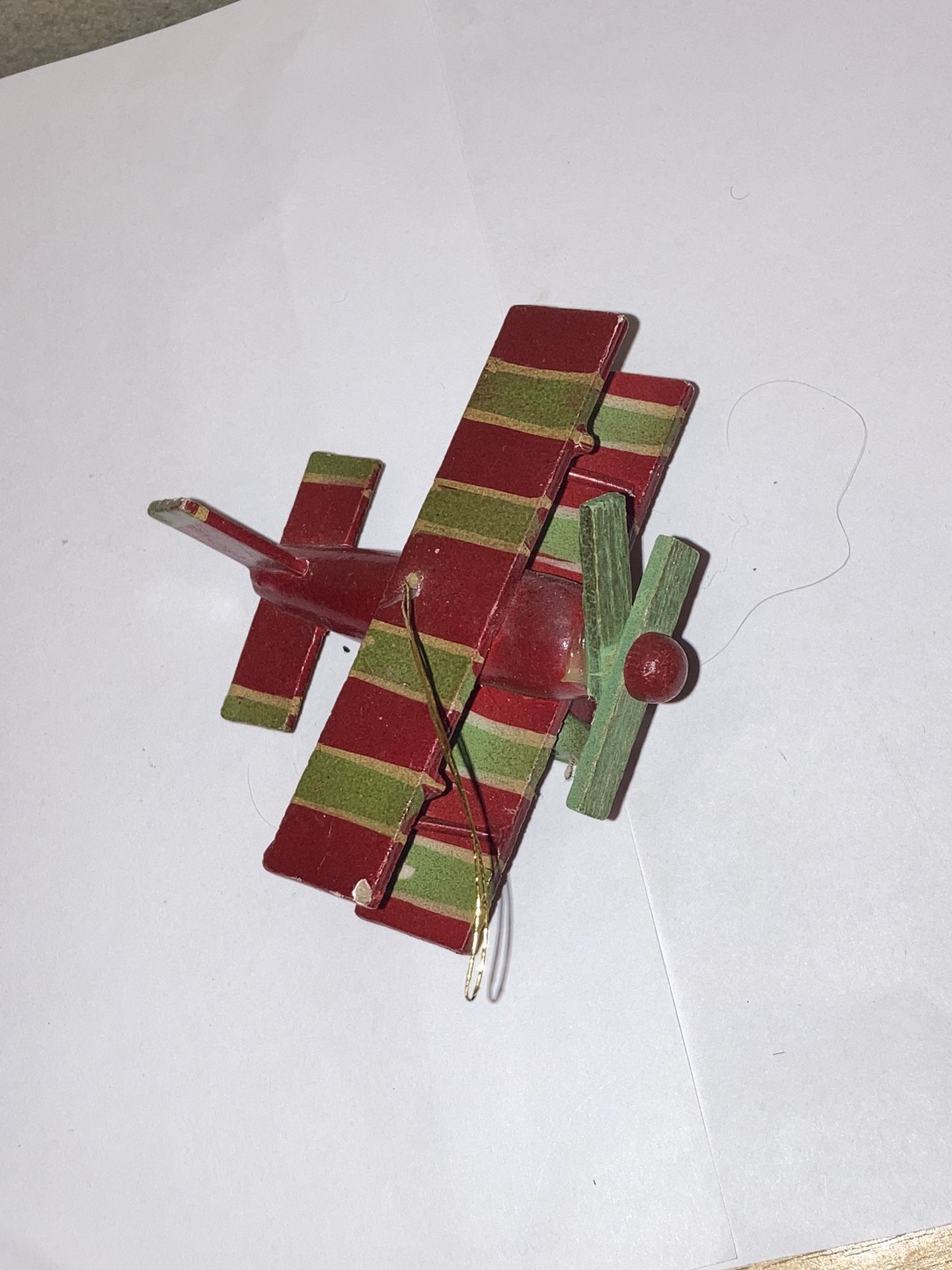 Vintage Biplane Christmas Ornament