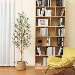 2xArtificial Olive Trees 6FT Tall Faux Silk Plant for Home Office Decor Indoor Fake