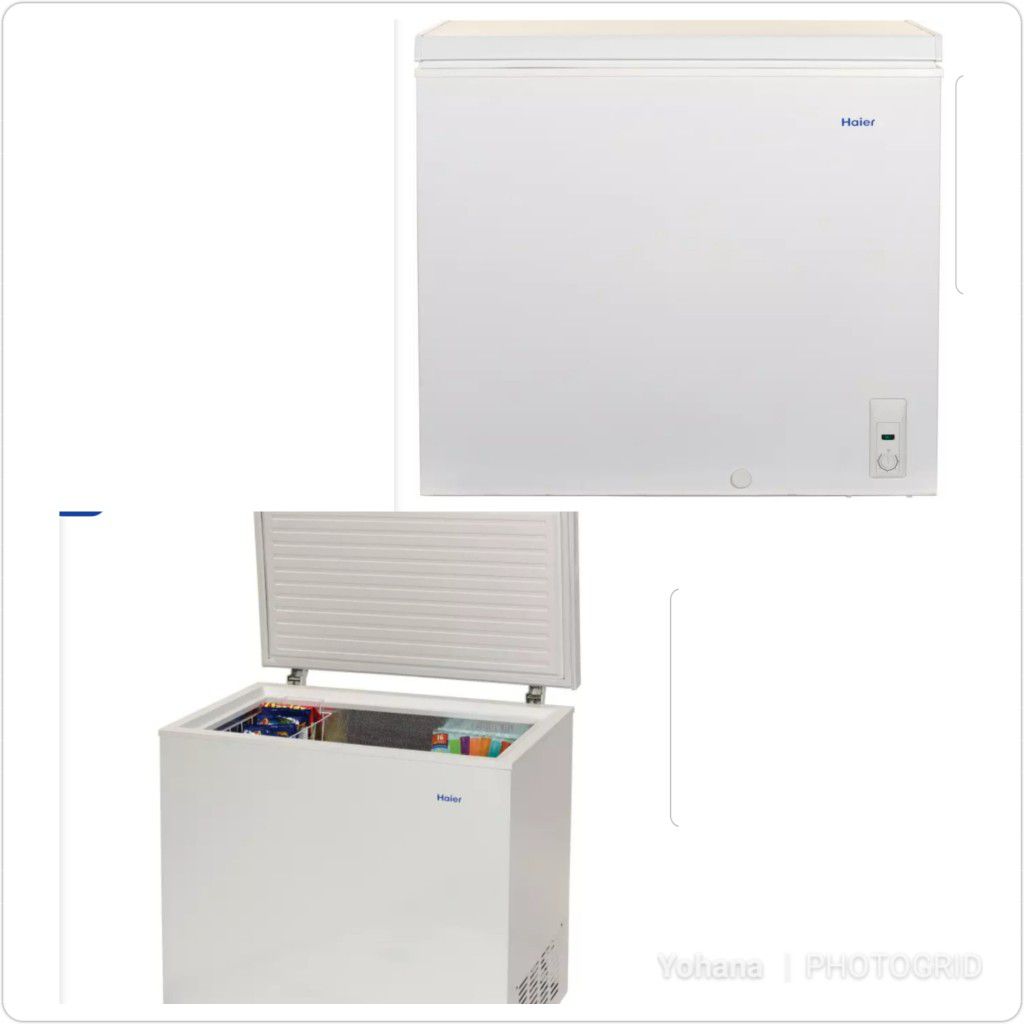 Chest freezer - Haier Haier   HF71CM33NW 37 Inch Chest Freezer with 7.1 cu. ft. Capacity. Easy Access Defrost Drain, Space Saving Flat-Back