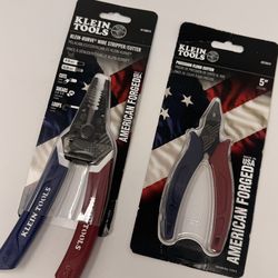 Klein Tools SPECIAL EDITION American Forged Klein-Kurve Wire Stripper Cutter K1109574 + 5” Flush Cutter