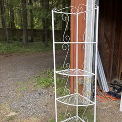 White Wire Corner Shelves