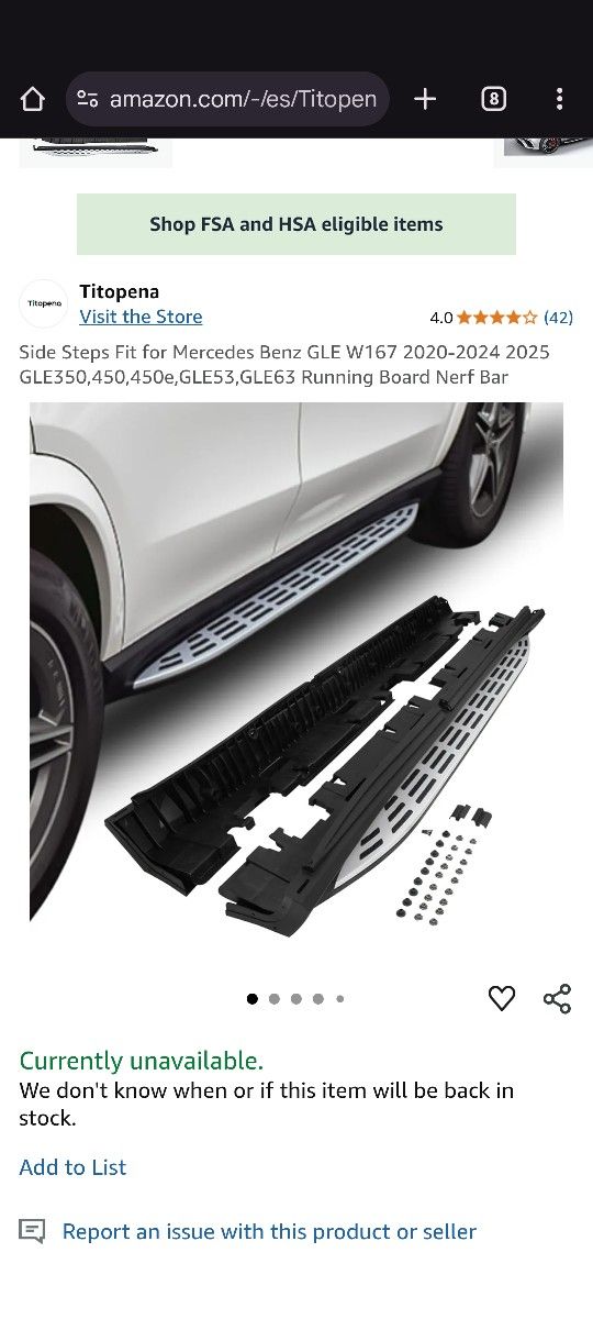 New 8.5 Feet Side Rails For Mercedes Benz