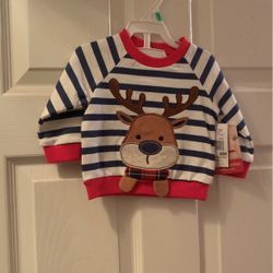 Infant Boys Reindeer Sweatshirt Size 6mos