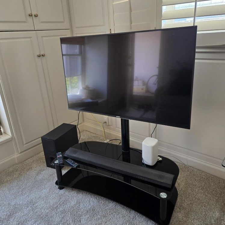 Sony 55" TV, Speaker & Stand