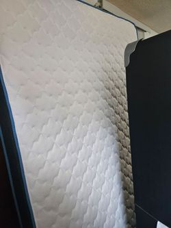 Full size mattress, boxspring, and topper