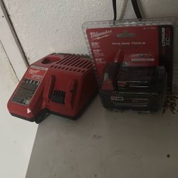 Milwaukee Battery Charger And Battery 