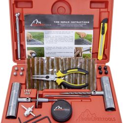 Boulder Tools - Heavy Duty Tire Repair Kit for Car, Truck, RV, SUV, ATV, Motorcycle, Tractor, Trailer. Flat Tire Puncture Repair Kit