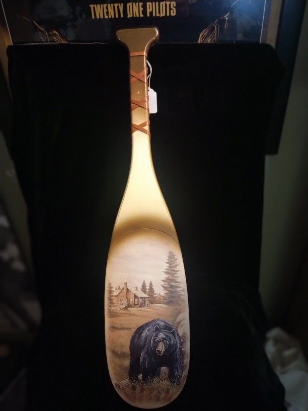 Vintage painted black Bear Paddle