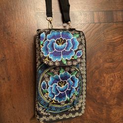 Wallet With Embroidery Flowers New For Christmas Gift Present 