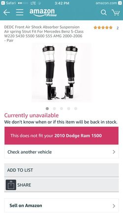 Mercedes s class 00-06 front shock absorber
