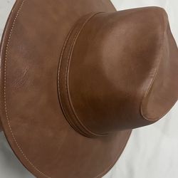 Brown hat faux leather