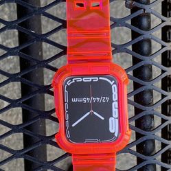 Apple Watch Full Band Transparent Red 45/44/42