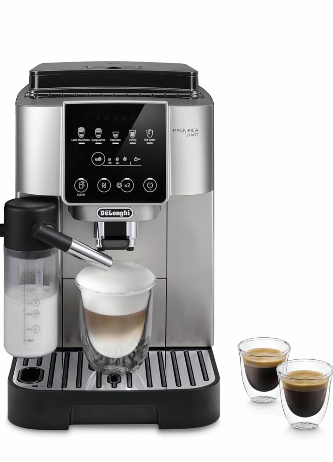 De'Longhi Magnifica Start Automatic Espresso Machine with Auto Milk Frother & Built in Grinder - 5 One-Touch Recipes