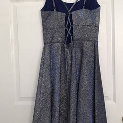 Dress , blue and silver
