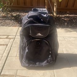 High Sierra Powerglide Wheeled Backpack, Black, One 