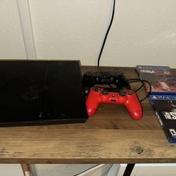 PS4 with 2 Controllers & 2 Games 