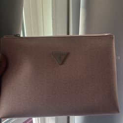 Pink guess make up bag