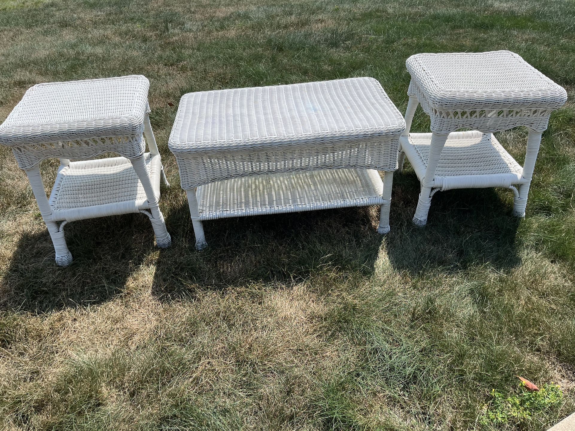 Wicker Coffee & End Tables Set