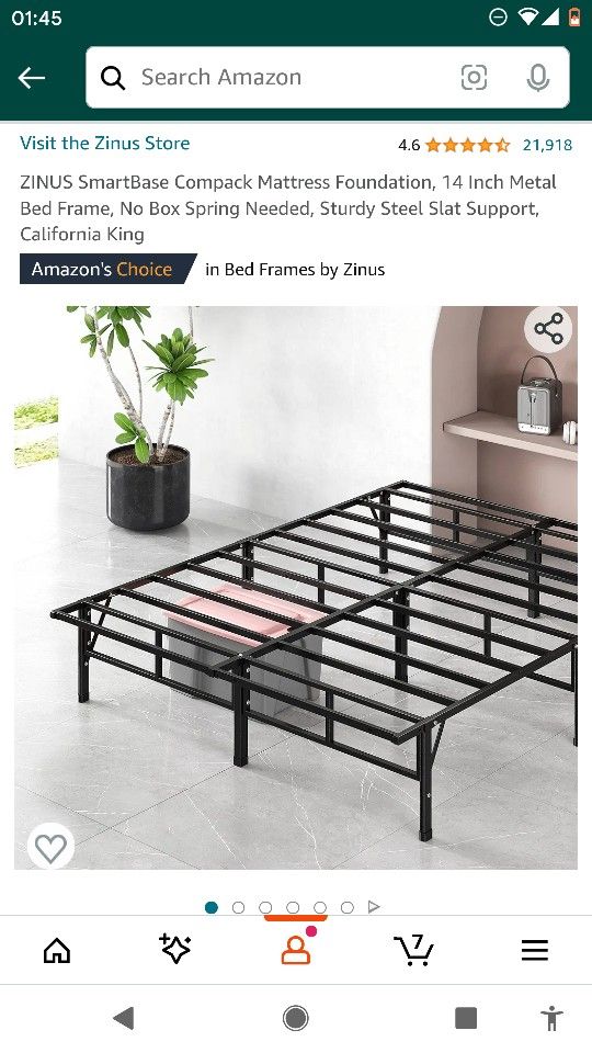 14" High metal bed frame California King