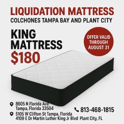 KING COLCHON MATTRESS GRAND PROMOTION TAMPA BAY AND PLANT CITY 