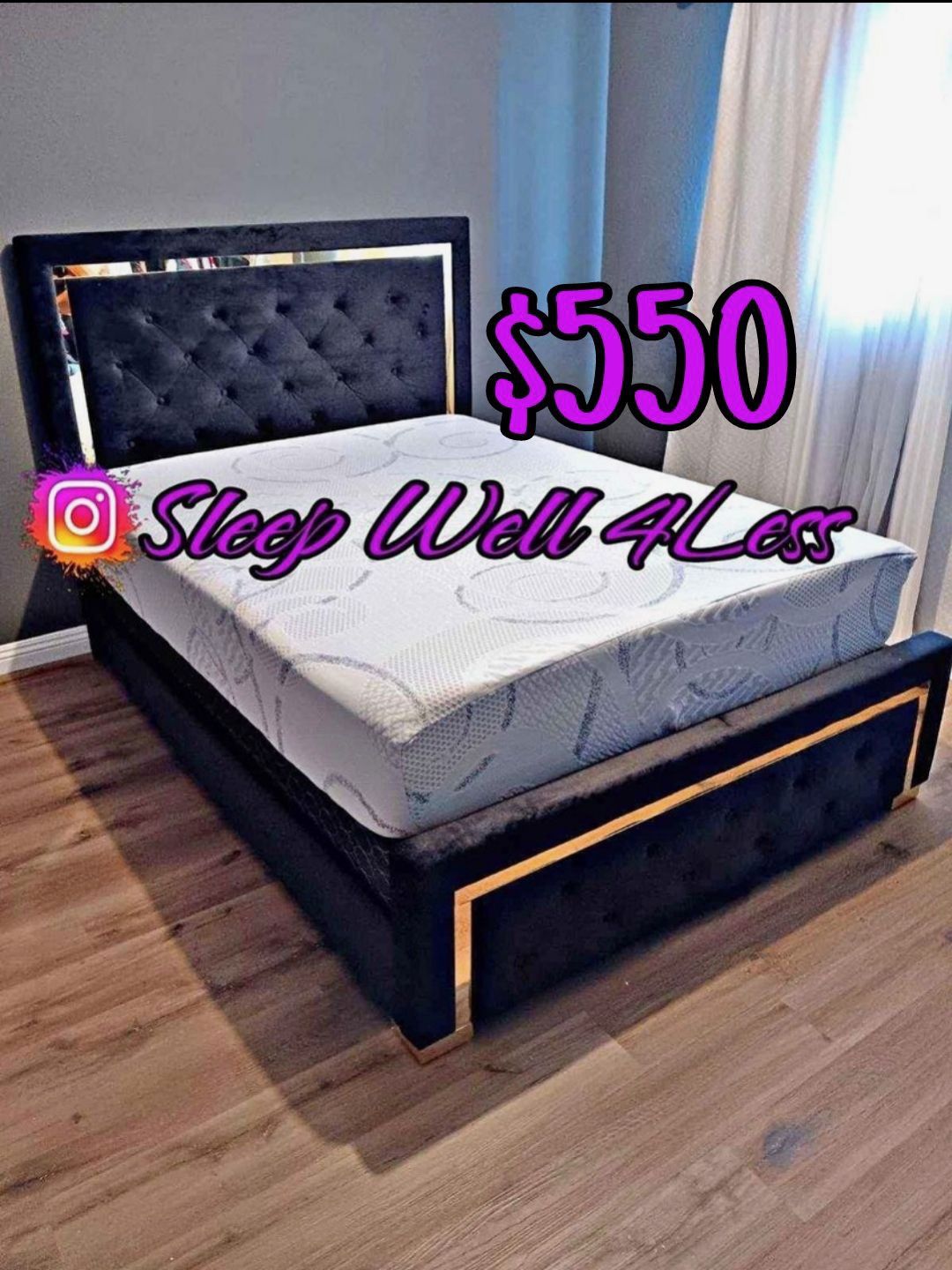 NEW QUEEN BED🔥MATTRESS INCLUDED🔥IN STOCK‼️
