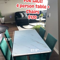 Emerald green Chairs With Table 